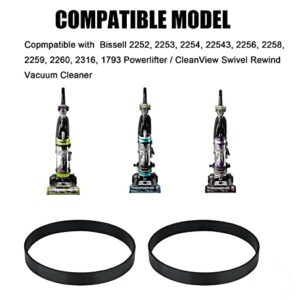 Replacement Belts for Bissell 2252, 2254, 2259, 22543, 2256, 2258, 1793 Powerlifter/CleanView Swivel Rewind Pet Vacuum Cleaner (2 Pack)