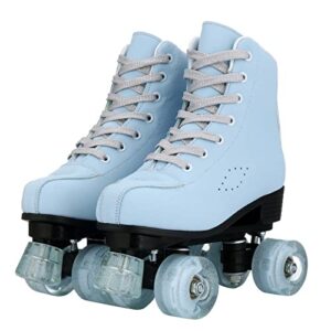 yyw roller skates for women and men artificial cowhide with thick cotton protection upper outdoor roller skates for girls boys (39=us women:9=us men:7.5=heel to toe:25.5 cm)