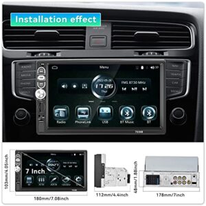 Single Din Apple Carplay Car Stereo Android Auto, 7”Touch Screen Car Radio with Bluetooth FM Radio iOS/Android Mirror Link TF/USB/AUX Input 1 Din Head Unit Receiver+ Backup Camera + Mic