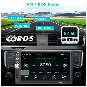 Single Din Apple Carplay Car Stereo Android Auto, 7”Touch Screen Car Radio with Bluetooth FM Radio iOS/Android Mirror Link TF/USB/AUX Input 1 Din Head Unit Receiver+ Backup Camera + Mic