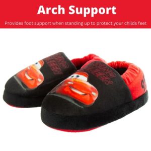 Disney Boys' Pixar Cars Slippers - Plush Lightning McQueen Slippers (Toddler/Boy), Size 7-8 Toddler, Red And Black