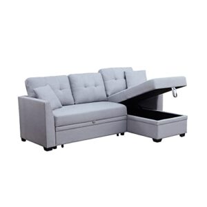 apartment sleeper sofa with chaise storage easy pull out full sized bed with removable cushions perfect for bedroom livingroom and office spaces