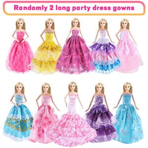 106Pcs Doll Clothes and Accessories Closet Wardrobe Playset for 11.5 Inch Girl Dolls Including Wardrobe, Shoes Rack ,Suitcase, Clothes, Dresses, Swimsuits, Shoes Hangers, Necklace ,Bags