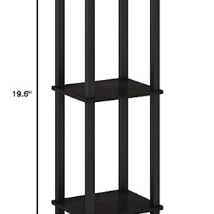 Furinno Simplistic End Table, 2-Pack, Espresso/Black