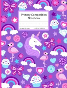 primary composition notebook: draw and write journal for grades k-2 with dotted midline and picture space