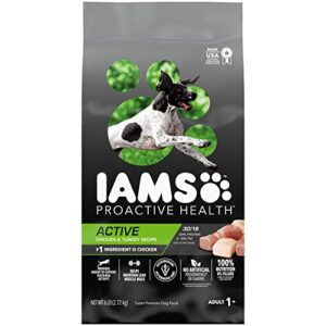 iams proactive health adult active dry dog food with chicken and turkey, 6 lb. bag