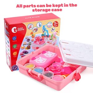 Dough Sets Dough Tools Kit Kitchen Creations Ice Cream Maker Machine with Sound and Light (8 Color Dough Included)