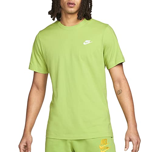 Nike Men's Sportswear Club T-Shirt (as1, Alpha, x_l, Regular, Vivid Green/White) X-Large