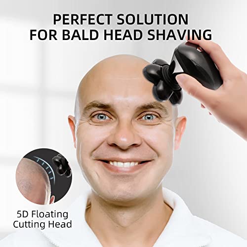 Head Shaver for Bald Men - 6 in 1 Mens Electric Shaver Wet/Dry LED Display, Faster-Charging Cordless Mens Grooming Kit with Nose Hair Trimmer Type-C Charge