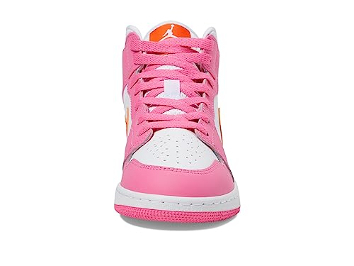 Jordan Boy's Air Jordan 1 Mid (Big Kid) Pinksicle/Safety Orange/White 4 Big Kid M