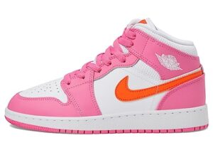 jordan boy's air jordan 1 mid (big kid) pinksicle/safety orange/white 5.5 big kid m