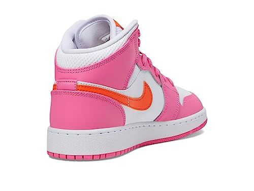 Jordan Boy's Air Jordan 1 Mid (Big Kid) Pinksicle/Safety Orange/White 5.5 Big Kid M