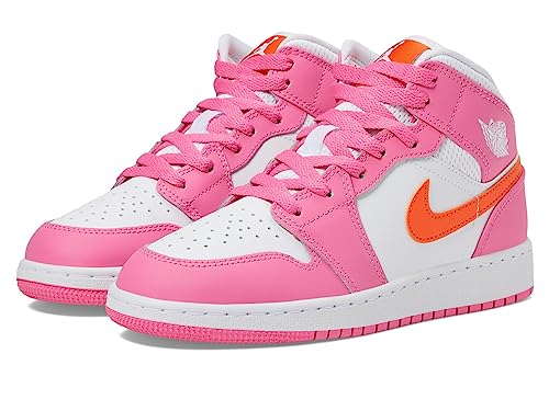 Jordan Boy's Air Jordan 1 Mid (Big Kid) Pinksicle/Safety Orange/White 5.5 Big Kid M