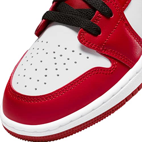 Jordan Boy's Air Jordan 1 Low (Big Kid) White/Gym Red/Black 4.5 Big Kid M