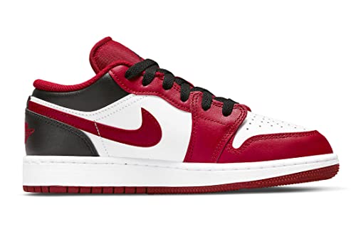 Jordan Boy's Air Jordan 1 Low (Big Kid) White/Gym Red/Black 4.5 Big Kid M