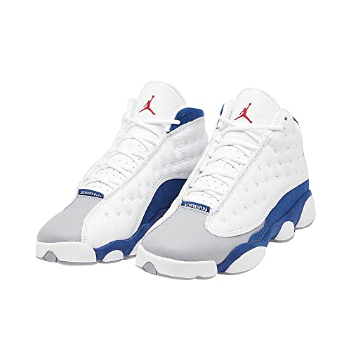 Jordan Boy's Air Jordan 13 Retro (Big Kid) White/Fire Red/French Blue/Light Steel Grey 4 Big Kid M