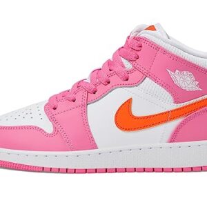 Jordan Boy's Air Jordan 1 Mid (Big Kid) Pinksicle/Safety Orange/White 4.5 Big Kid M