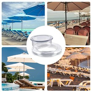 KINBOM 2 Inch 2 Sets Patio Table Umbrella Hole Ring and Cap Set, Clear Silicone Umbrella Hole Cover and Stoppers Replacement Accessories for Outdoor, Parasol Parts for Outside Garden Use(Transparent)