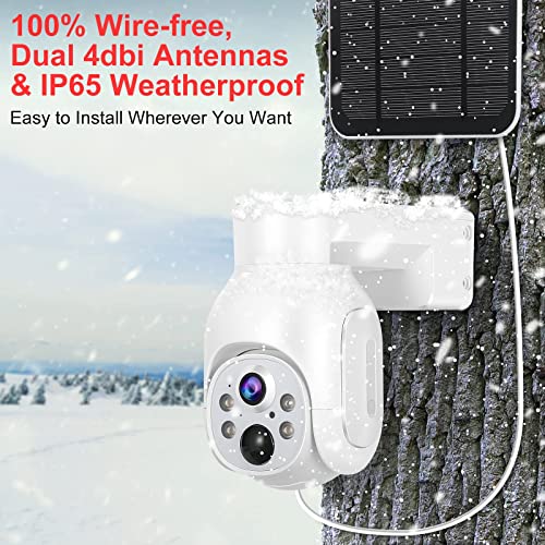 VAIMEST Security Cameras Wireless Outdoor 2k Solar Powered PTZ WiFi Home Camera PIR Motion Recording Two-Way Audio Spotlight Night Vision UBox APP S700