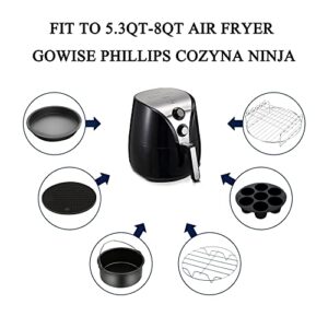 Air Fryer Accessories,13PCS for Ninja COSORI Power XL 5.3QT - 8QT Air Fryer with 9 Inch Cake Barrel