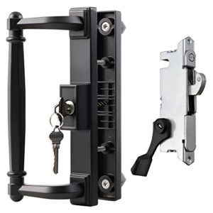 house guard 20001 series patio door lock and handle set with key choices that add a unique signature to your patio doors glass sliding door handle(black)