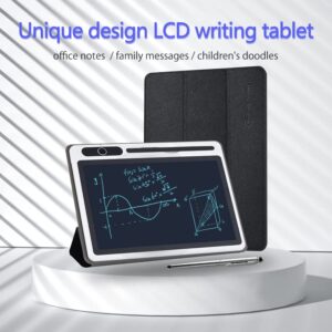 10 inch LCD Writing Tablet Electronic Writing Notebook with PU Protective Cover Erasable Drawing Pad Gift for Kids Adults at Home School Office(Black