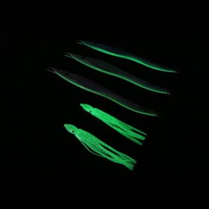 HNYY Glow Lead Jigs Artificial Jigs Metal Jigs Saltwater Jigs 150g 3pcs with Assist Hooks & Split Rings & Jig Skirt & Tackle Storage Box