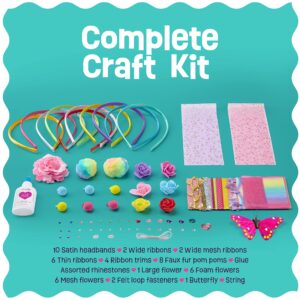 Pretty Me Headband Making Kit for Girls - Make Your Own Fashion Headbands for Kids - DIY Hair Accessories Set - Arts & Crafts Gift for Ages 5-12 Year Old Girl - Little Children's Art & Craft Gifts