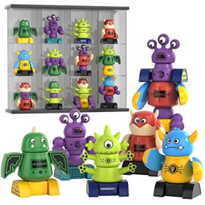 temi magnetic robot toy for 3-5 years old - monster magnetic blocks stacking transform toys with storage box, set for kids age 3 4 5 6 7 years old boys, christmas & birthday gift