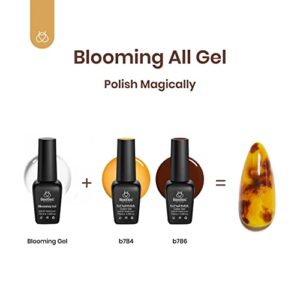 Beetles Gel Nail Polish with Blooming Gel Amber Attraction, 5 Colors Gel Polish White Burgundy Brown Gel Polish 1pcs Clear Blooming Gel Polish Fall Gel Nail Polish Soak Off Uv Nail Gel Nail Art