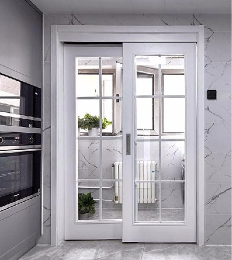 Fanruier 2PC Punch-Free Sliding Door self-Adhesive Handle Window Glass Door Kitchen Door Cover Door Sliding Door Handle Double-Sided Adhesive Paste (Grey)