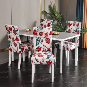 spandex marble printed stretch chair cover for dining room office banquet chair protector elastic material armchair cover w2 4 pcs