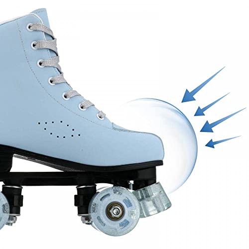 Roller Skates for Women Girls, Skyblue Premium Frosted Material Roller Skates, Classic Double-Row High-top Roller Skates for Beginner, Indoor Outdoor Roller Skates (Women US: 9)