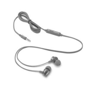 Lenovo - 110 Analog in-Ear Headphones - in-Line Microphone - 3.5mm Connectivity - Play & Pause Button - 3 Sizes of Ear Tips Included,Grey