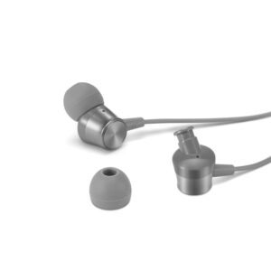 Lenovo - 110 Analog in-Ear Headphones - in-Line Microphone - 3.5mm Connectivity - Play & Pause Button - 3 Sizes of Ear Tips Included,Grey