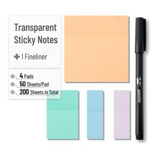 Mr. Pen- Transparent Sticky Notes, 200 pcs, Pastel Colors, See Through Sticky Notes, Sticky Notes Transparent, Sticky Notes Clear, Annotation Sticky Notes, Bible Sticky Notes, Sticky Notes for Books