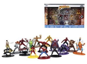 jada toys marvel spider-man 18-pack series 8 die-cast figures, toys for kids and adults