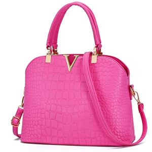 jhvyf hot pink purse womens handbag top handle shoulder bag tote satchel purse shell bag 0002