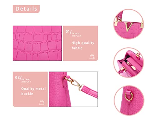 JHVYF Hot Pink Purse Womens Handbag Top Handle Shoulder Bag Tote Satchel Purse Shell Bag 0002