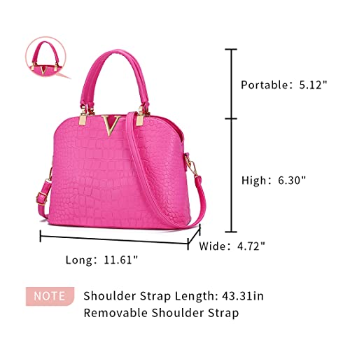 JHVYF Hot Pink Purse Womens Handbag Top Handle Shoulder Bag Tote Satchel Purse Shell Bag 0002