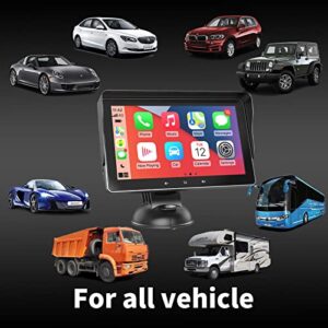 7" HD Double Din Car Stereo,Portable Wireless Touch Screen Apple CarPlay and Android Auto Automatic Multimedia Player,Car Stereo with Mirror Link/Siri/Bluetooth/Navigation Screen for All Vehicles.