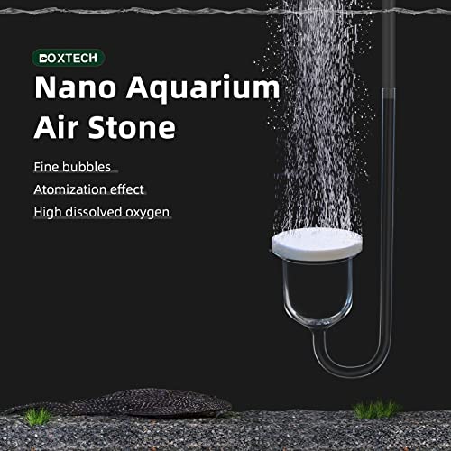 boxtech Aquarium Air Stone, Fish Tank Bubble Diffuser High Dissolved Oxygen Airstones for Air Pump Accessoriess with 1 Check Valve, 2 Suction Cup for Aquarium Pond Hydroponic