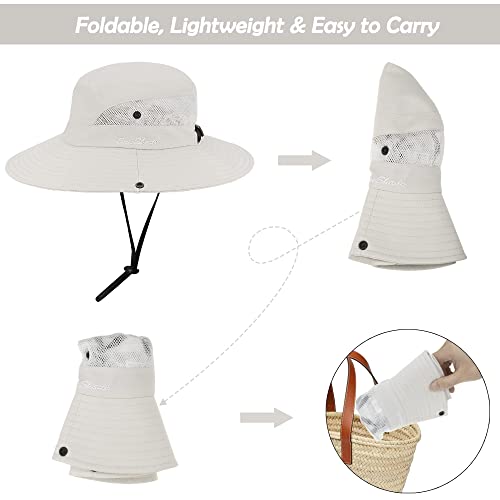 Womens Sun hat Ponytail Hat Outdoor UV Protection Beach Sun Hats Foldable Summer Wide Brim Bucket Hats m