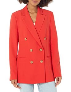 the drop women's kurt double breasted blazer, lava red, x-large