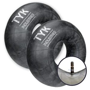 (2-pack) tyk industries 18x8.50-10 lawn mower tire inner tube, replacement 18.5x8.50-10 tire tube for yard tractors, trailers with tr13 short rubber valve stems