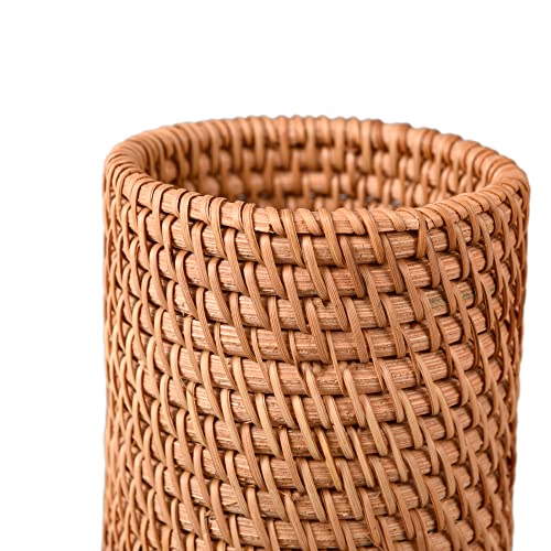 Eiyye Handmade Rattan Pencil Holder, Handmade Makeup Brush Holder, Rattan Pen Cup For Office&Home Desktop Organizer