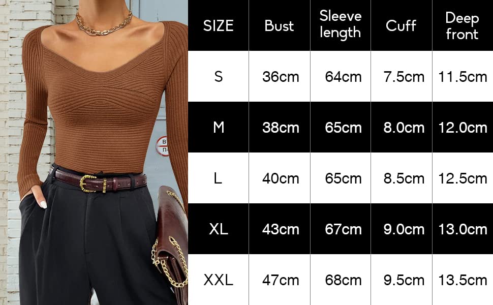 Women V Neck Sexy Crop Sweater Pullover Long Sleeve Ribbed Knit Fitted Slim Casual Tops Blue