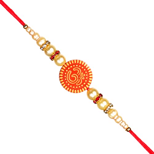 spelerio Rakhi for Brother Bhai Small Bro Rakshabandhan Elegant Thread Pack of 3 - Designer Set (Design 1, Standard)