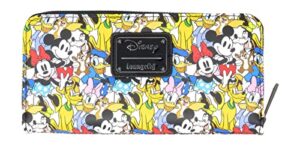 loungefly disney mickey mouse and friends allover print zip around wallet