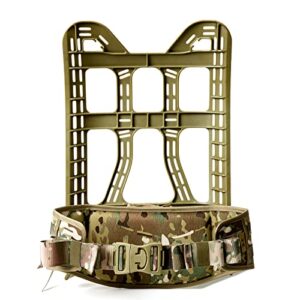 mt military molle ii rucksack frame with army molded padded kidney pad waist belt for multicam large ruck sack- tan
